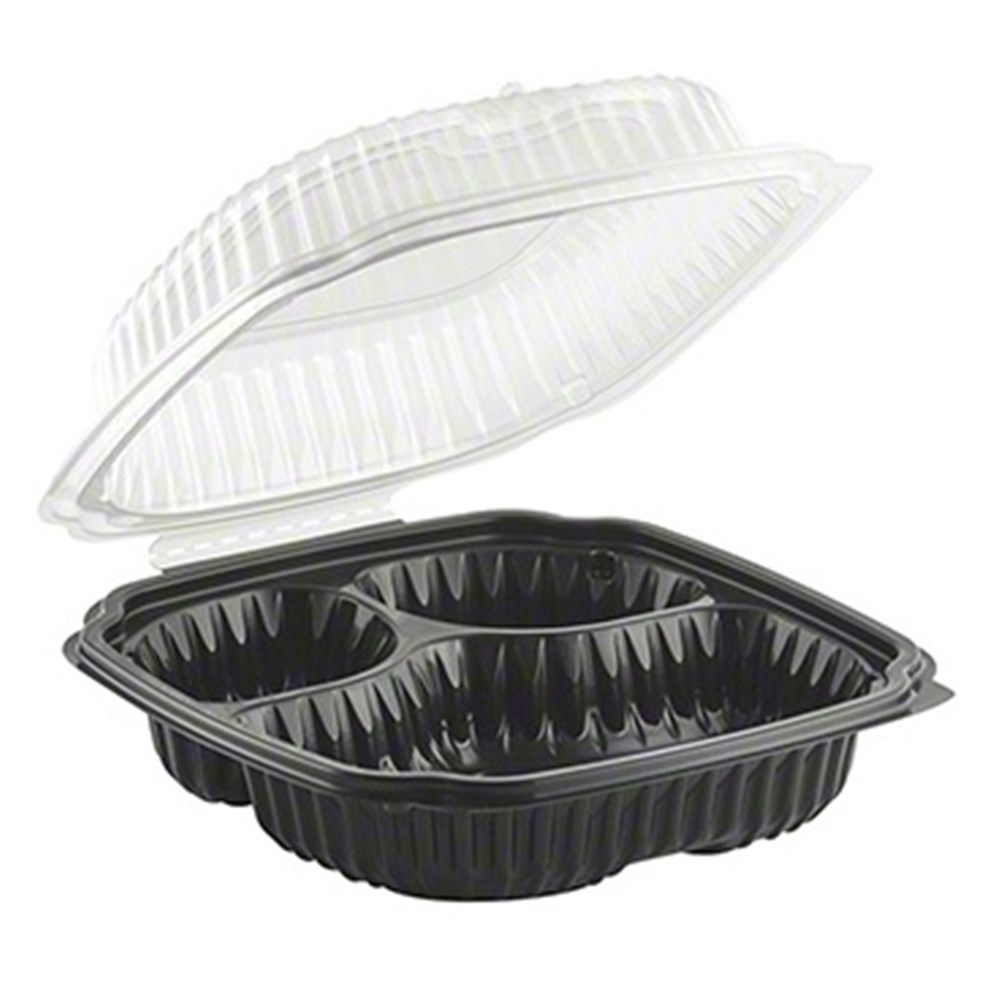 Container With Hinged Lid 3 Compartment (100)