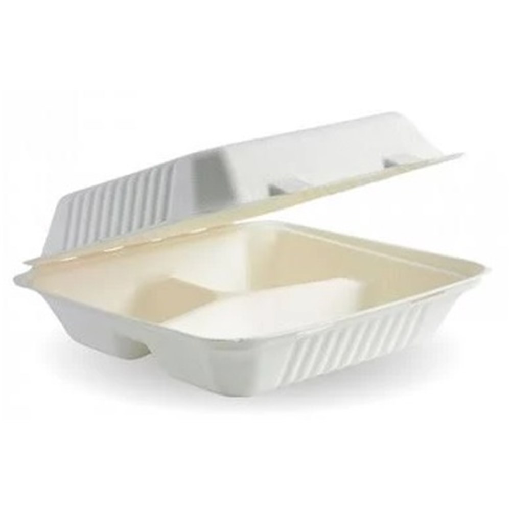 Boxes Clam Sugarcane 3 Compartment (200)