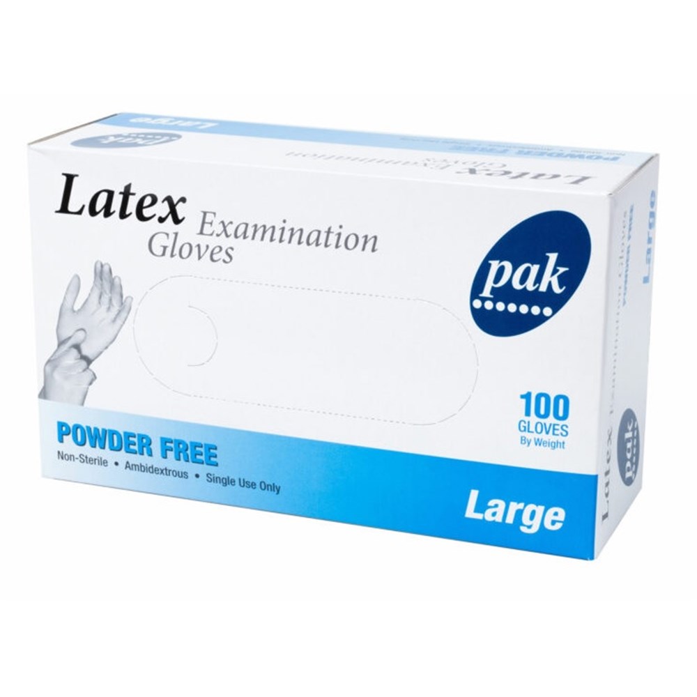Gloves Latex Powder Free Large (100)