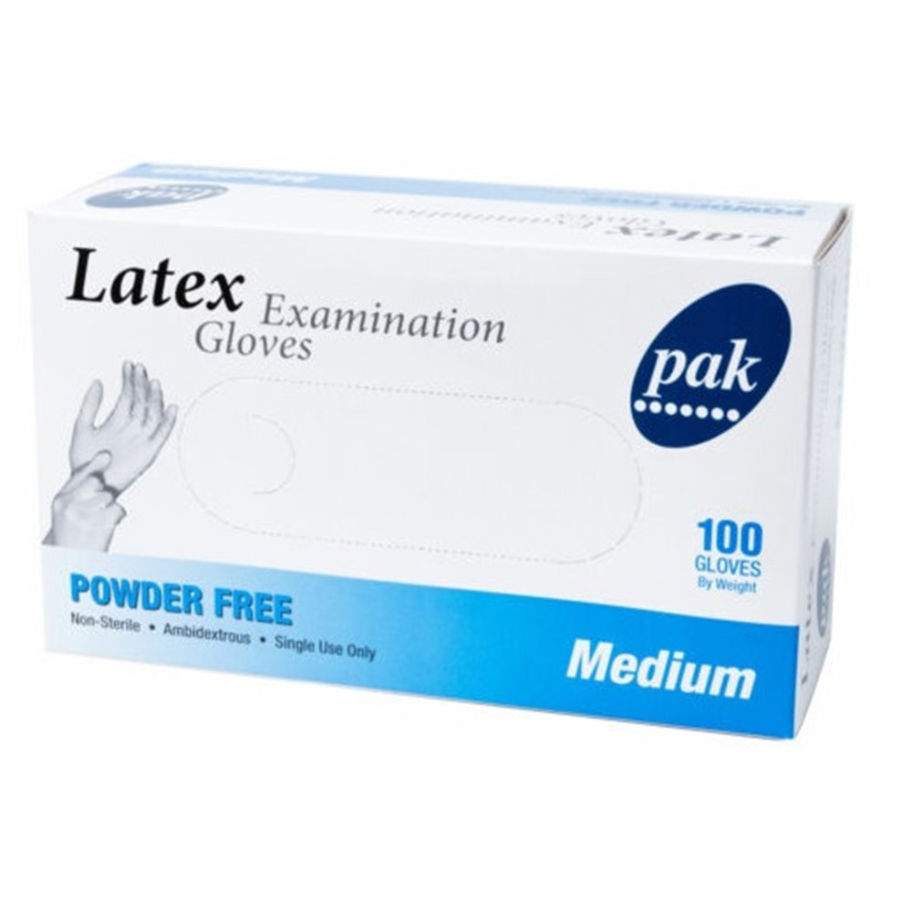 Gloves Latex Powder Free Medium (100)