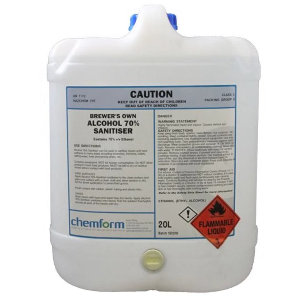 Brewer`s Own Alcohol 70% Sanitiser 20L