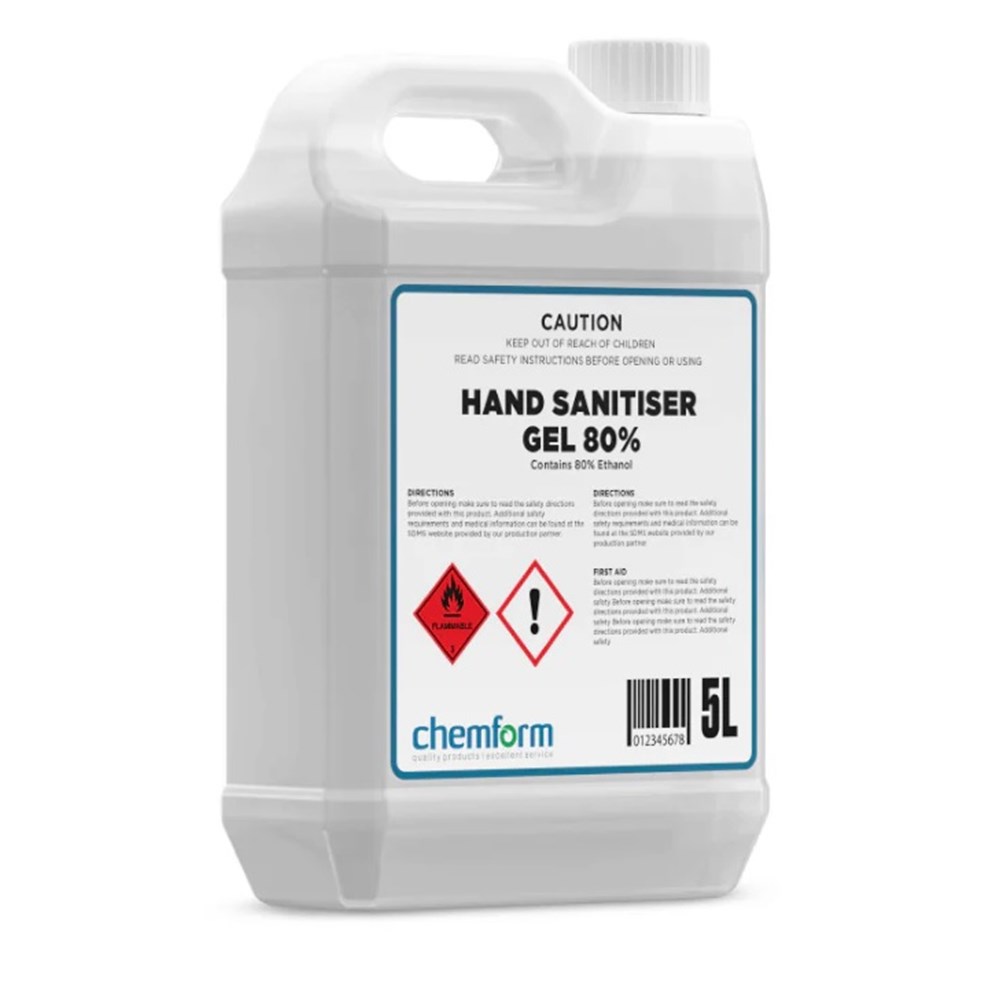 Hand Sanitiser 80% Ethanol Gel 5L