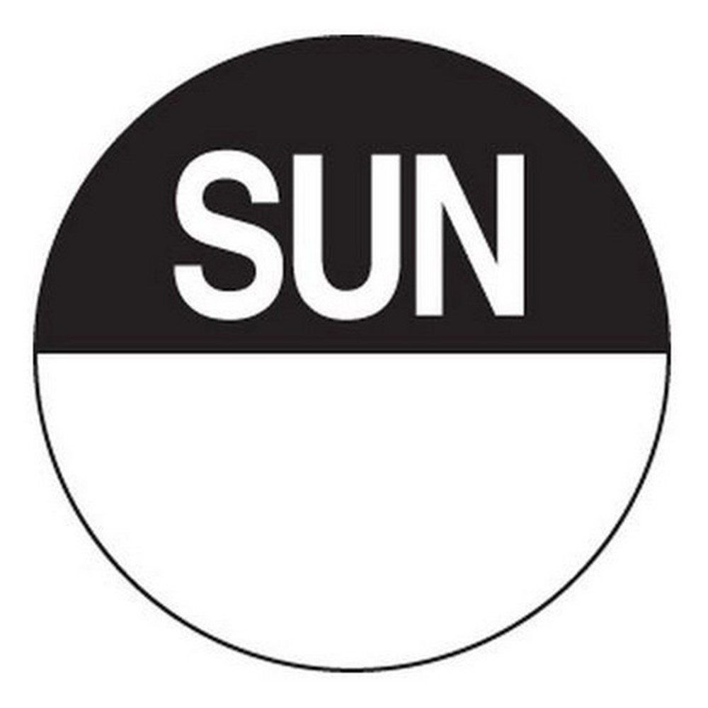 Labels Day Sunday 24mm Black (1000)