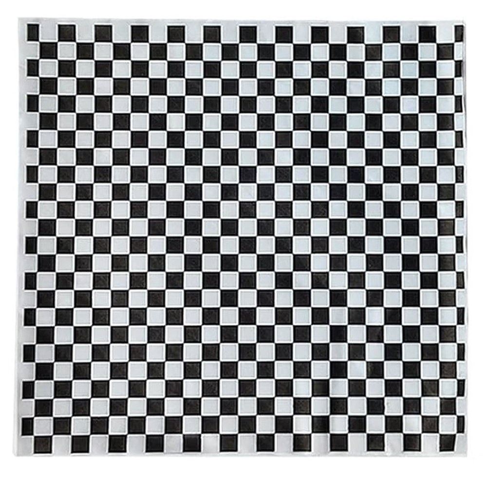 Paper Greaseproof Gingham Black 200x300 mm (1000)