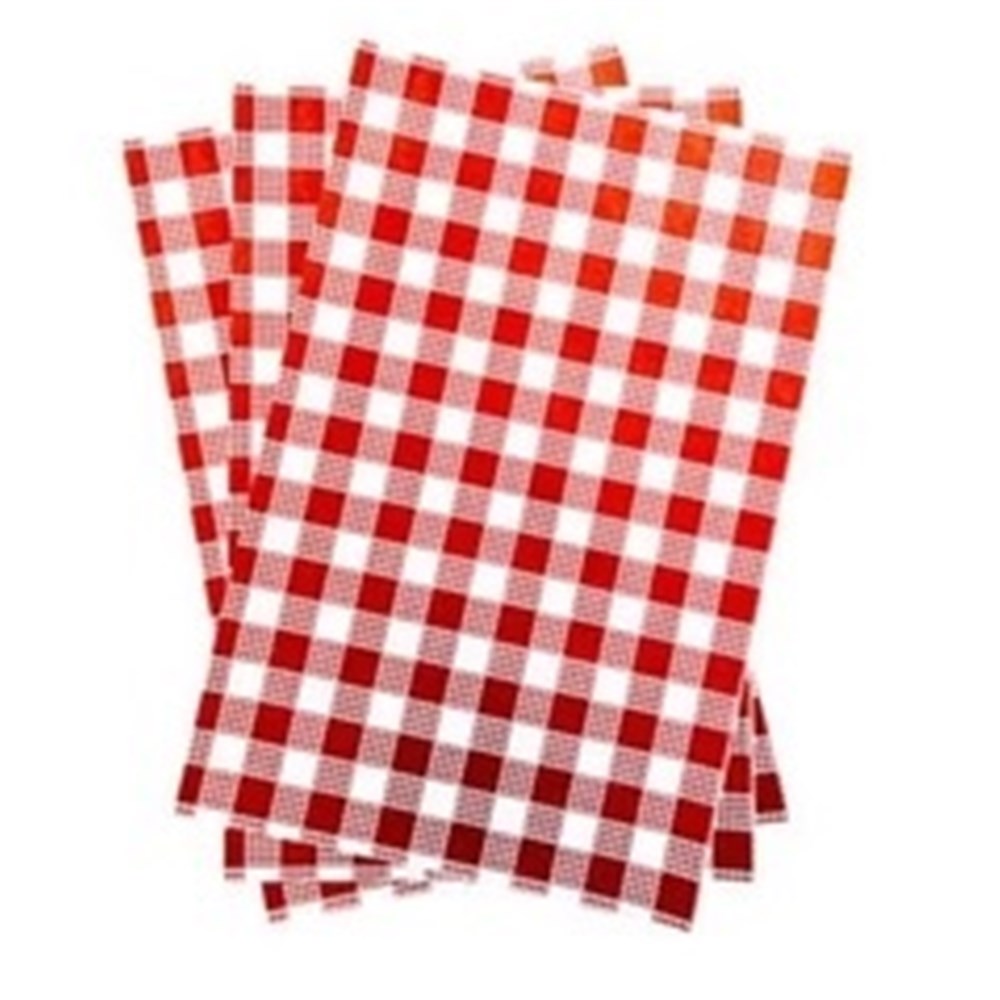 Paper Greaseproof Gingham Red 300x300mm (200)