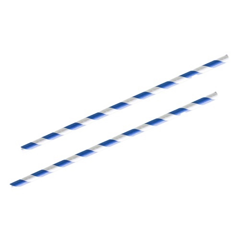 Straws Paper Blue & White Striped (2500)