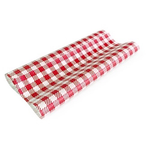 Paper Greaseproof Gingham Red 190 x 150mm (400)