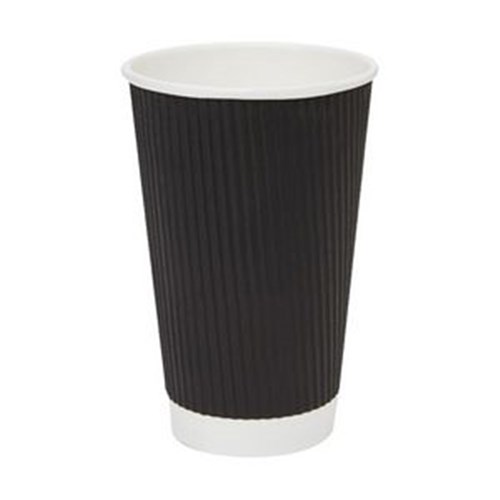 Cup Corrugated Black 16oz (25)