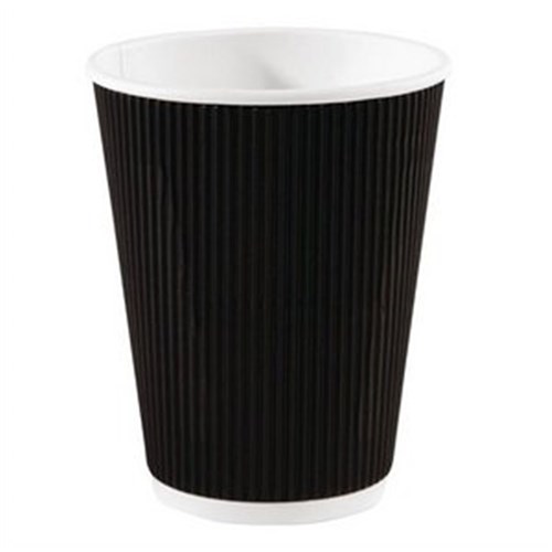 Cup Majestic Fine Ripple  Black 12oz (25)