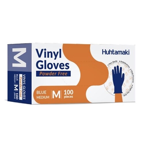 Gloves Vinyl Powder Free Medium Blue (100)