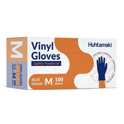 Gloves Vinyl Medium Blue (100)