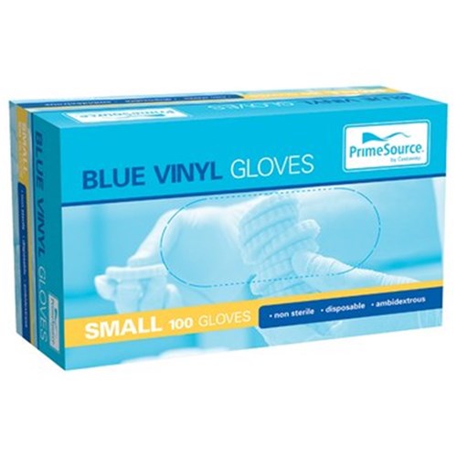 Gloves Vinyl Blue Small (100) Powder Free