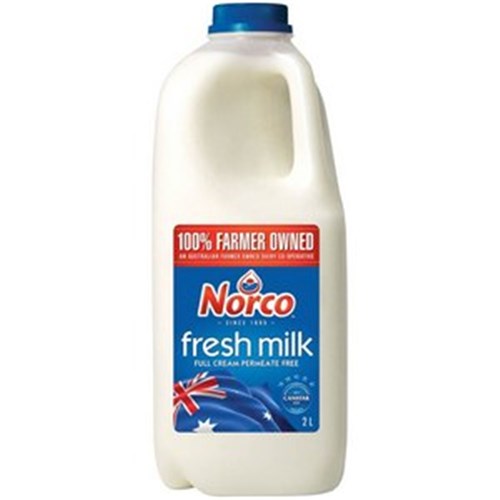 Milk 2Litre Plain Full Cream Milk Norco