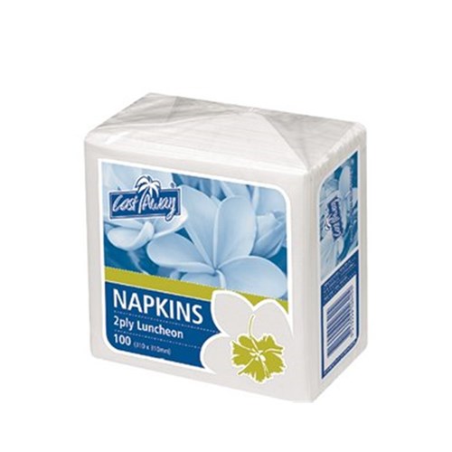 Napkins 2ply Luncheon White (100)