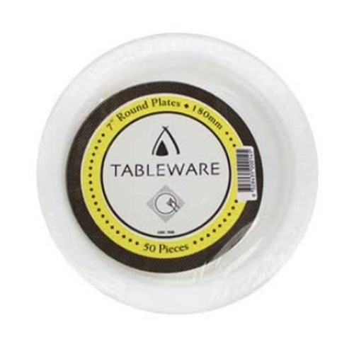 Plates Plastic White 7'' (50)