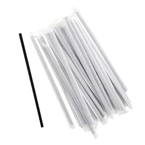 Straws Individually Wrapped Black (3000)