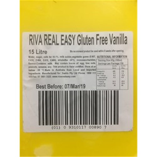 Ice cream G/F Vanilla 15L Riva