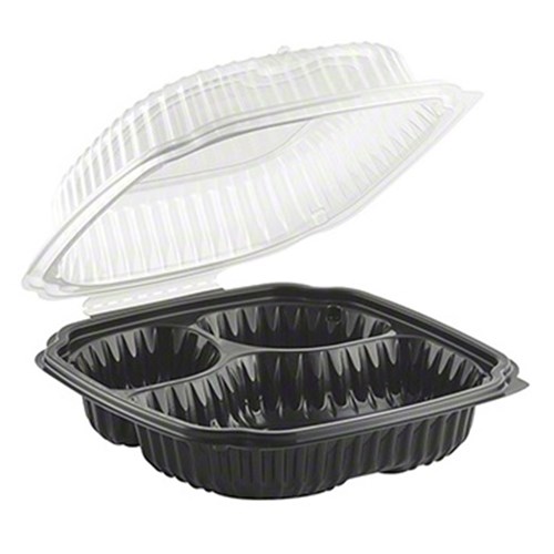 Container With Hinged Lid 3 Compartment (100)