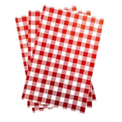 Paper Greaseproof Gingham Red 200x300mm (200)