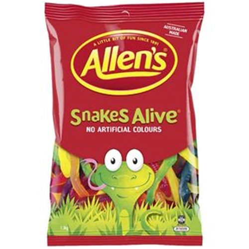 Lollies Snakes Allens 1.3kg