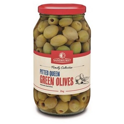 Pitted Queen Green Olives 2kg