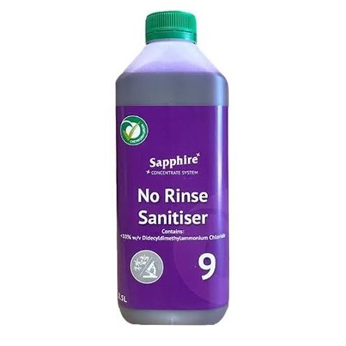 Sanitiser No Rinse Sapphire #9 2.5L