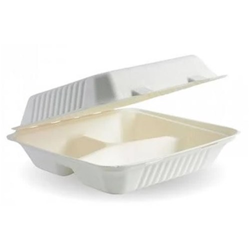 Boxes Clam Sugarcane 3 Compartment (200)