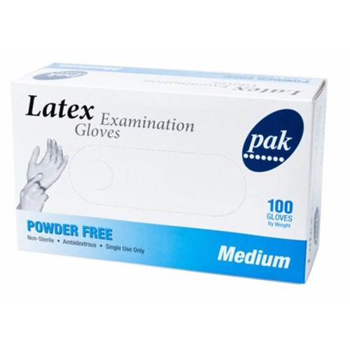 Gloves Latex Powder Free Medium (100)