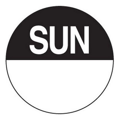 Labels Day Sunday 24mm Black (1000)