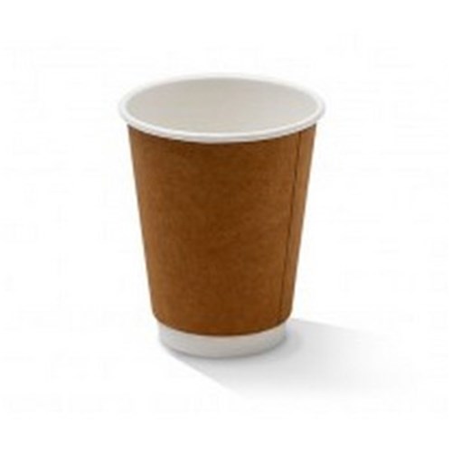 Cup Paper 12oz DW Kraft/Brown (500) 90mm