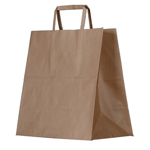 Bag Kraft Flat Paper Handle Small 275x275x150(250)