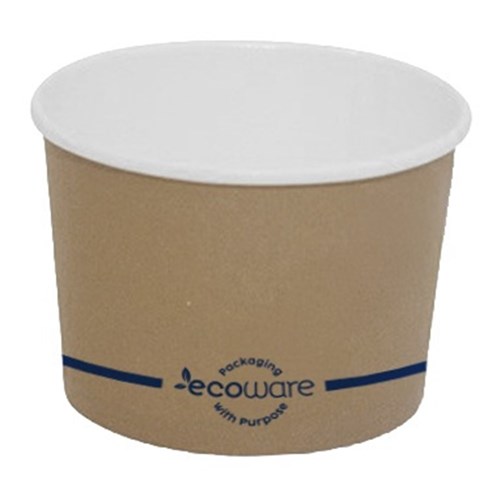 Bowl Paper PLA Coated Brown 8oz (1000)