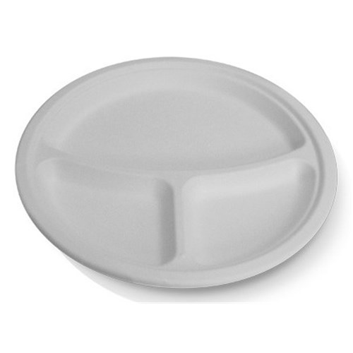 Plate Round Sugarcane 10" Compartment (500)