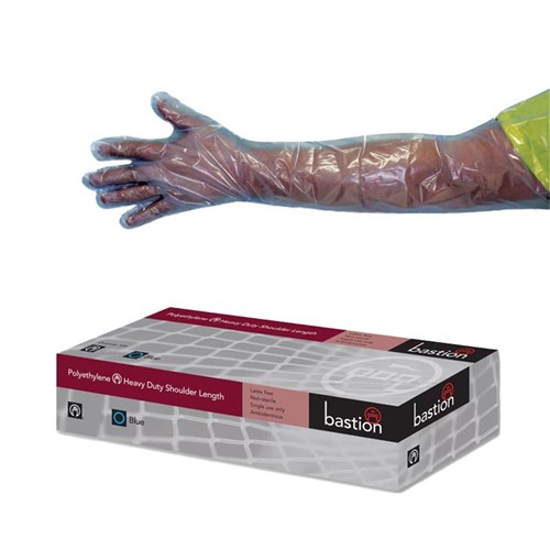 Gloves Heavy Duty Shoulder Length Med Blue (1000)