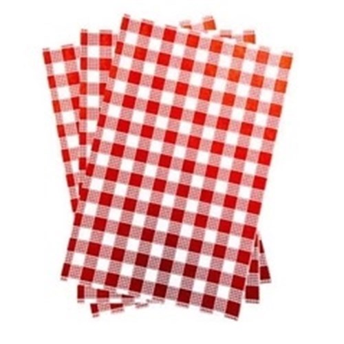 Paper Greaseproof Gingham Red 300x300mm (200)