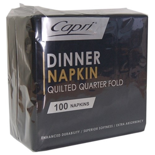 Napkins Dinner Black 400x400mm (1000)