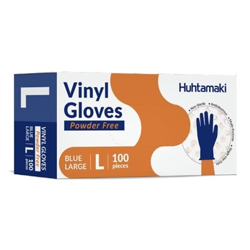 Gloves Vinyl Powder Free Large Blue (100)