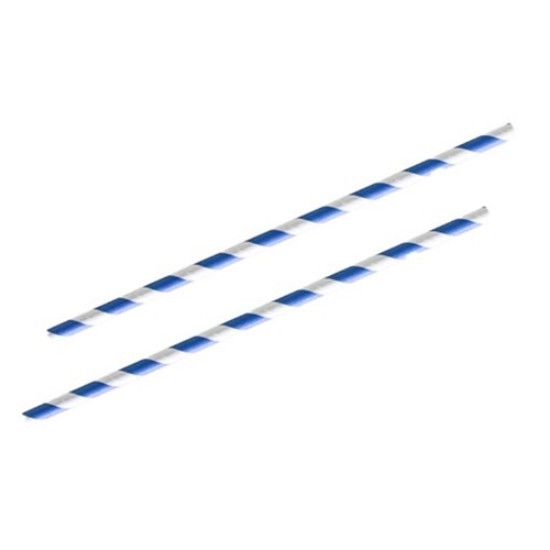 Straws Paper Blue & White Striped (2500)